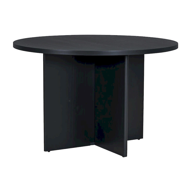 Ensemble de salle à manger rond 5 pièces moderne avec table de cuisine sur pied et 4 chaises de salle à manger rembourrées