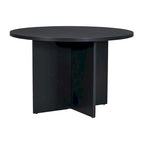 Ensemble de salle à manger rond 5 pièces moderne avec table de cuisine sur pied et 4 chaises de salle à manger rembourrées