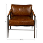 Fauteuil d'appoint en cuir McBeal, Chocolat