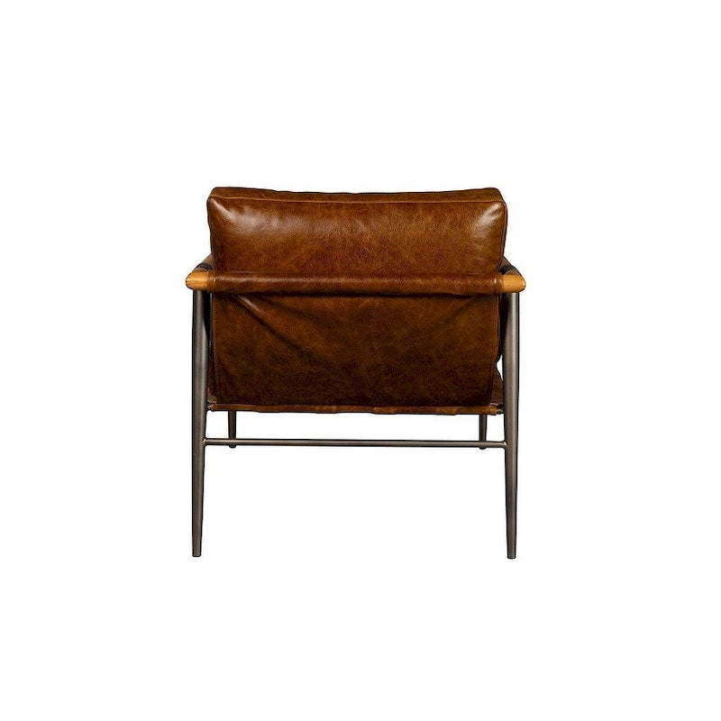 Fauteuil d'appoint en cuir McBeal, Chocolat