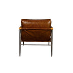 Fauteuil d'appoint en cuir McBeal, Chocolat