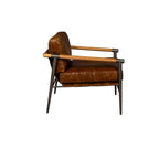 Fauteuil d'appoint en cuir McBeal, Chocolat