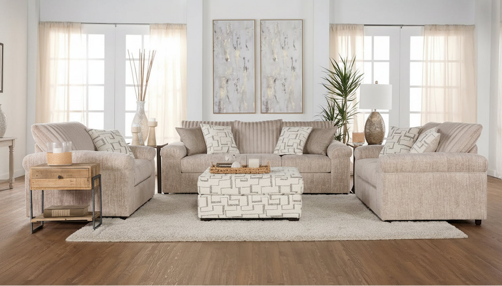 Roundhill Furniture Nason Wide Wale Corduroy Living Room 4-Piece Sofa Set