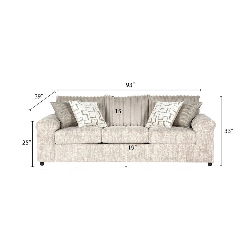 Ensemble de canapés 4 pièces en velours côtelé Nason de Roundhill Furniture