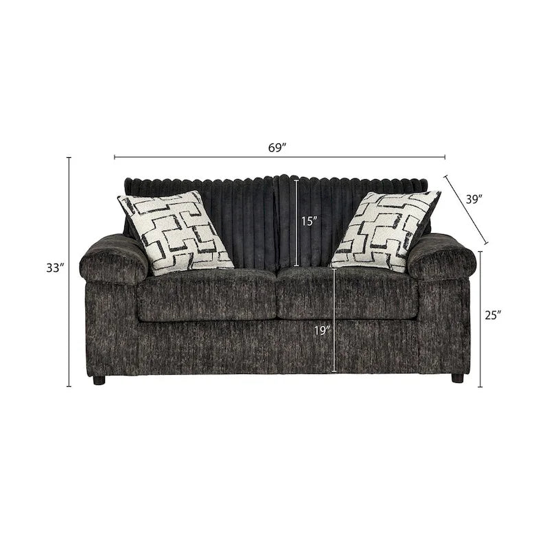 Ensemble de canapés 4 pièces en velours côtelé Nason de Roundhill Furniture