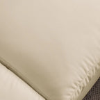 Canapé d'angle contemporain en cuir technique, méridienne réversible, beige