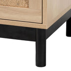 Table d'appoint à 2 tiroirs marron clair et noir