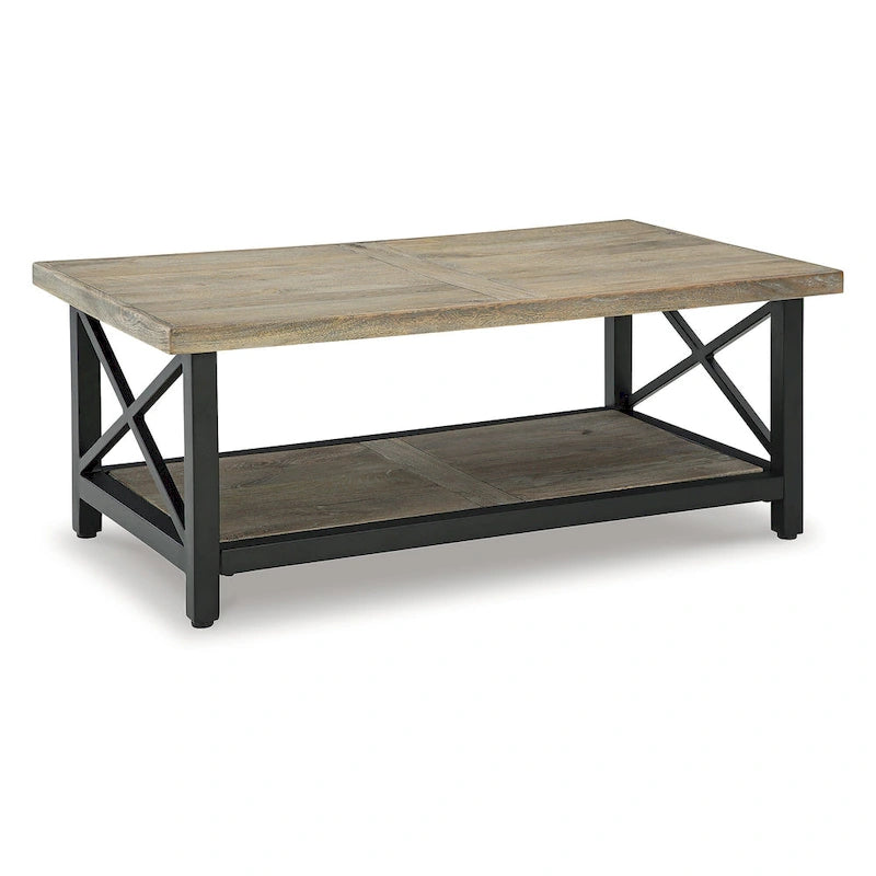 Table basse Signature Design by Ashley Bristenfort – Marron/Noir, 117 cm (L) x 66 cm (P) x 46 cm (H)