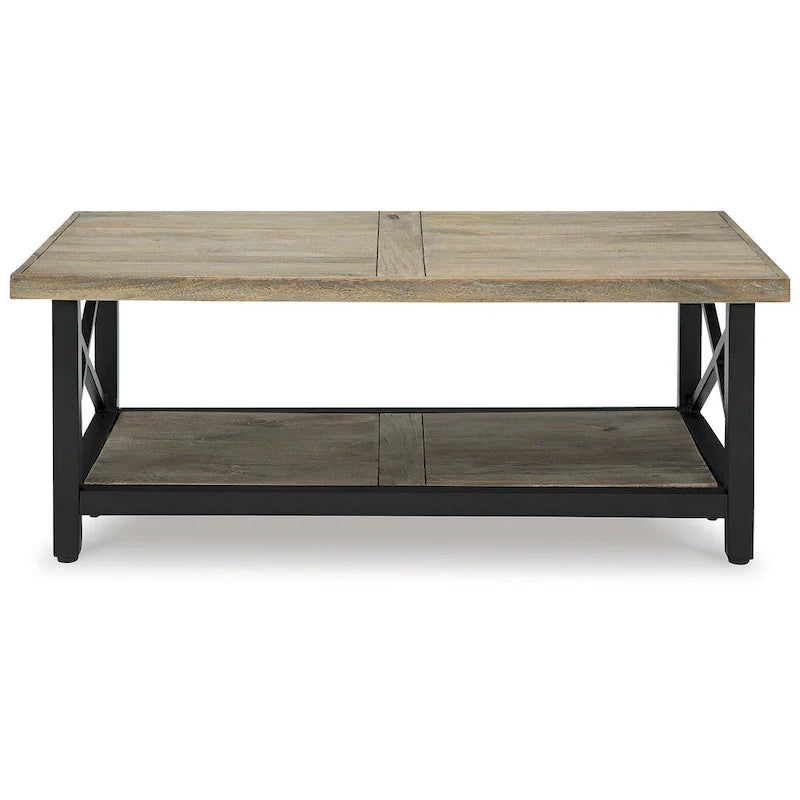 Table basse Signature Design by Ashley Bristenfort – Marron/Noir, 117 cm (L) x 66 cm (P) x 46 cm (H)