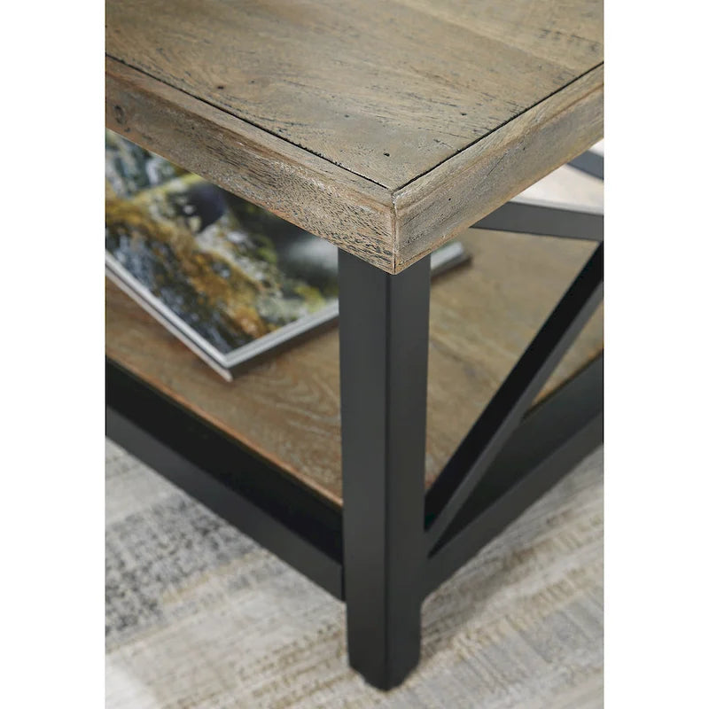 Table basse Signature Design by Ashley Bristenfort – Marron/Noir, 117 cm (L) x 66 cm (P) x 46 cm (H)
