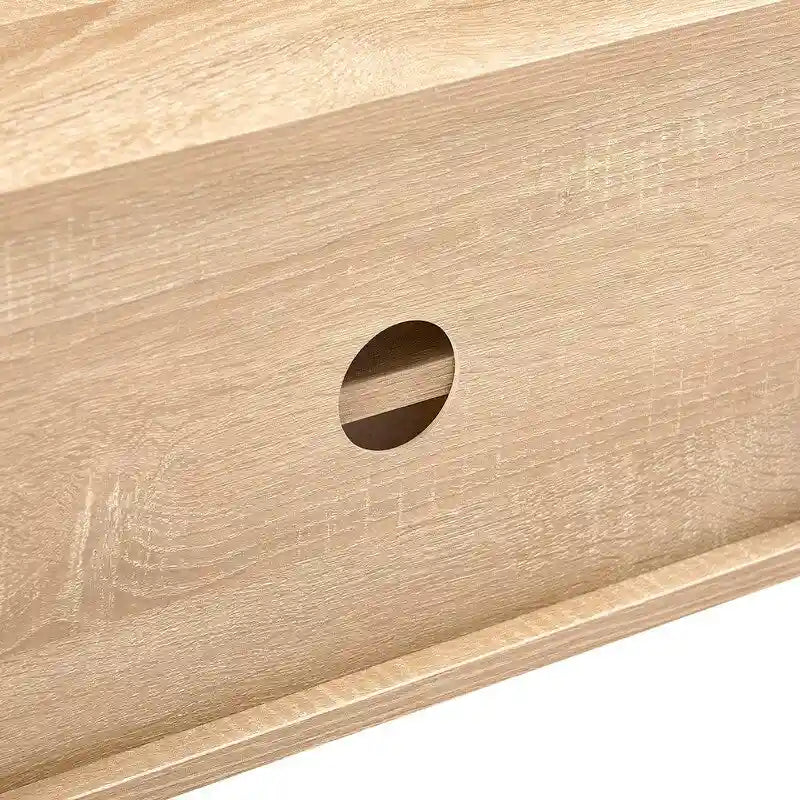 Meuble TV en rotin avec portes coulissantes