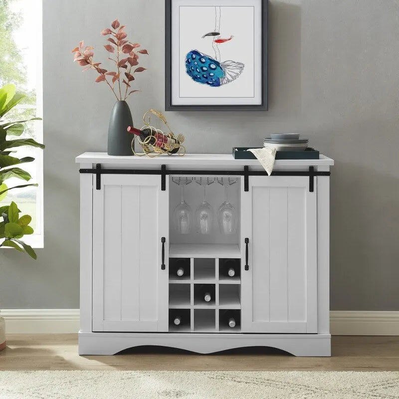 Meuble bar avec portes coulissantes façon porte de grange