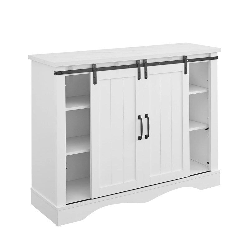 Meuble bar avec portes coulissantes façon porte de grange