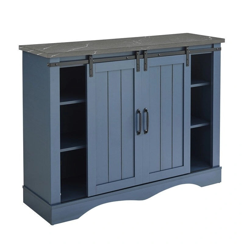 Meuble bar avec portes coulissantes façon porte de grange