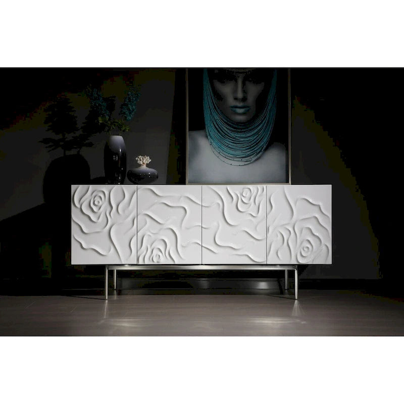 Buffet moderne Modrest Gwen blanc très brillant