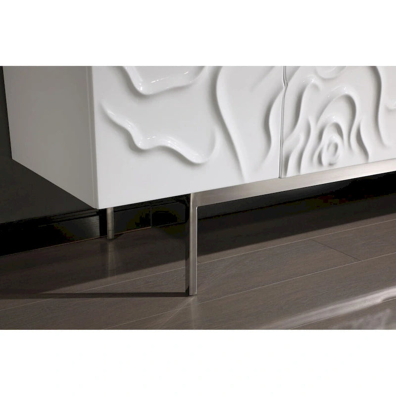 Buffet moderne Modrest Gwen blanc très brillant