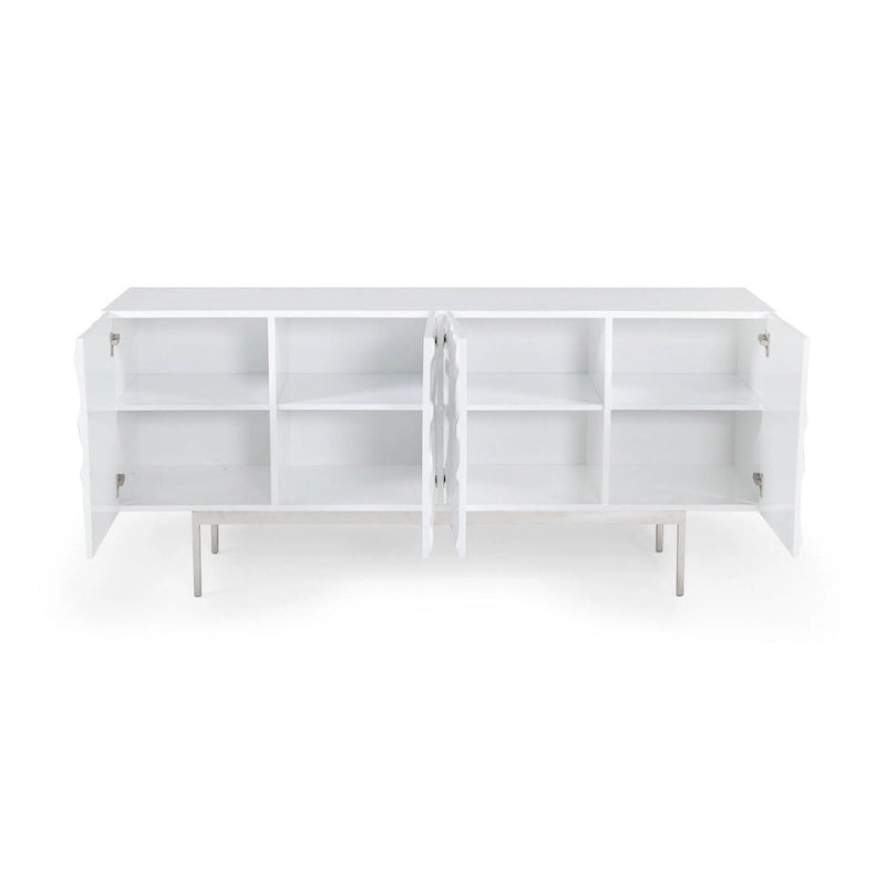 Buffet moderne Modrest Gwen blanc très brillant