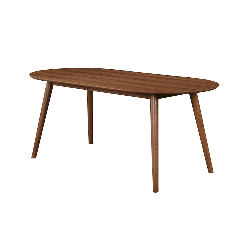 Table à manger rectangulaire en bois massif – Placage de chêne naturel ou de noyer, 6 places, style MCM