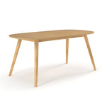 Table à manger rectangulaire en bois massif – Placage de chêne naturel ou de noyer, 6 places, style MCM
