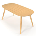 Table à manger rectangulaire en bois massif – Placage de chêne naturel ou de noyer, 6 places, style MCM
