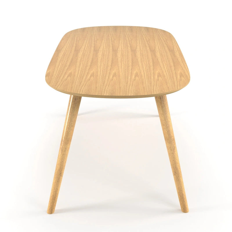 Table à manger rectangulaire en bois massif – Placage de chêne naturel ou de noyer, 6 places, style MCM