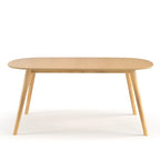 Table à manger rectangulaire en bois massif – Placage de chêne naturel ou de noyer, 6 places, style MCM