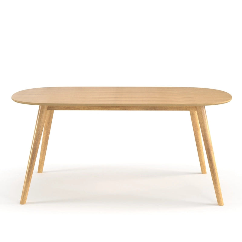 Table à manger rectangulaire en bois massif – Placage de chêne naturel ou de noyer, 6 places, style MCM