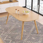 Table à manger rectangulaire en bois massif – Placage de chêne naturel ou de noyer, 6 places, style MCM