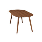 Table à manger rectangulaire en bois massif – Placage de chêne naturel ou de noyer, 6 places, style MCM