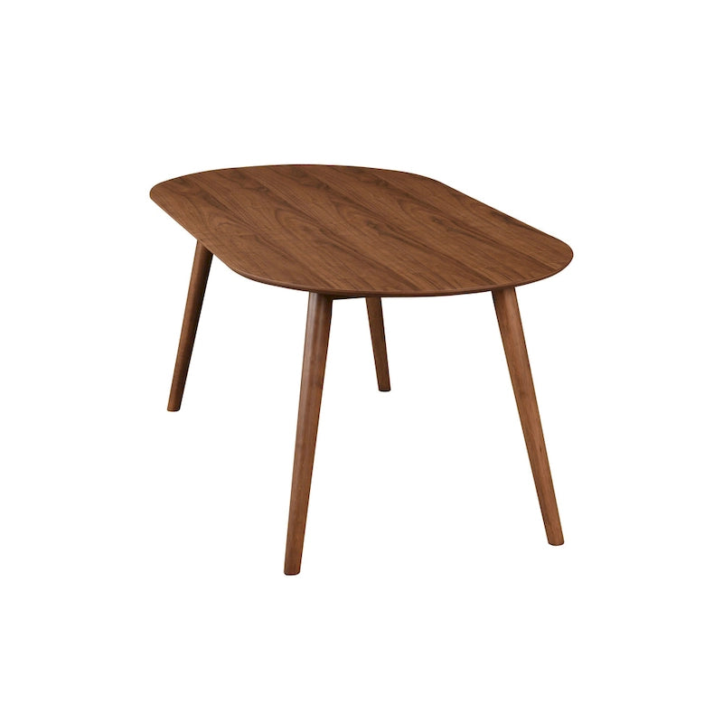 Table à manger rectangulaire en bois massif – Placage de chêne naturel ou de noyer, 6 places, style MCM