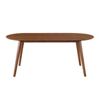 Table à manger rectangulaire en bois massif – Placage de chêne naturel ou de noyer, 6 places, style MCM