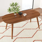 Table à manger rectangulaire en bois massif – Placage de chêne naturel ou de noyer, 6 places, style MCM