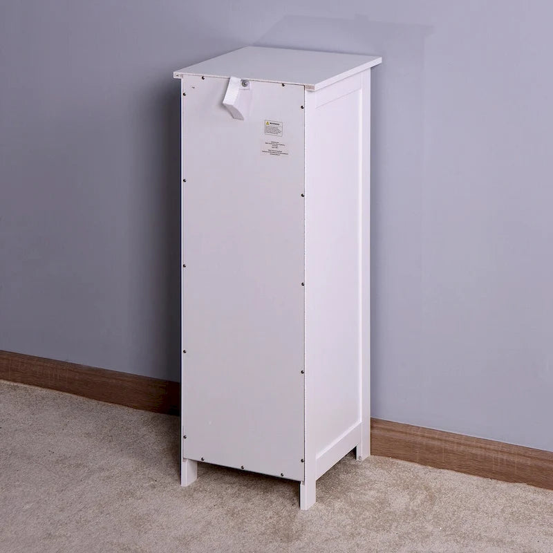 Meuble de rangement fin autoportant blanc à 4 tiroirs