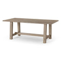 Table à manger rectangulaire en bois massif – Noir vieilli, fabriquée à la main, 199,9 cm × 100,1 cm