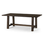 Table à manger rectangulaire en bois massif – Noir vieilli, fabriquée à la main, 199,9 cm × 100,1 cm