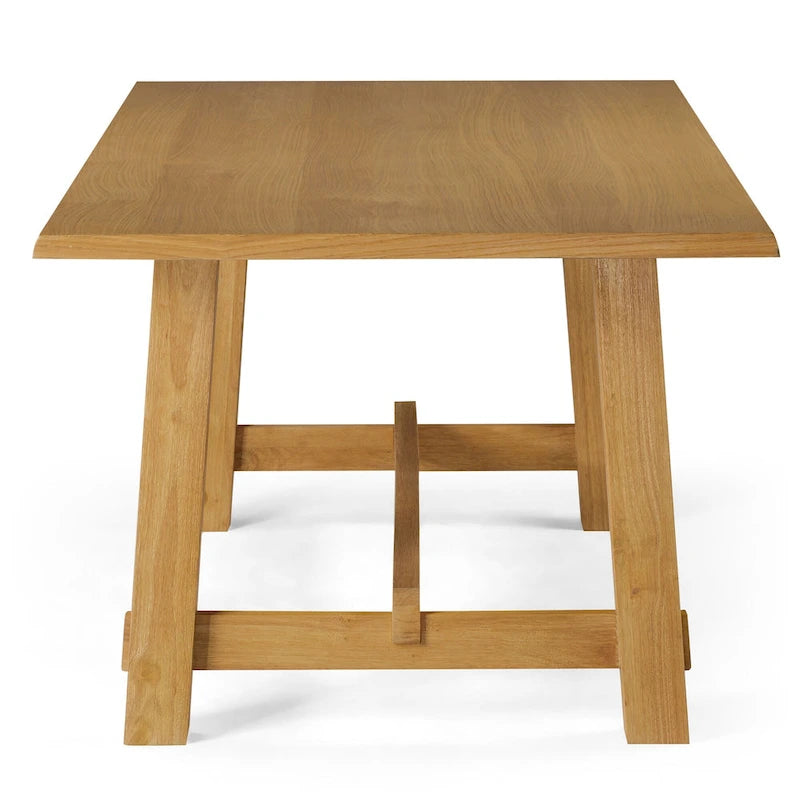 Table à manger rectangulaire en bois massif – Noir vieilli, fabriquée à la main, 199,9 cm × 100,1 cm