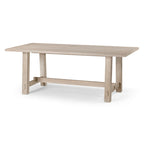 Table à manger rectangulaire en bois massif – Noir vieilli, fabriquée à la main, 199,9 cm × 100,1 cm