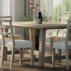 Table à manger rectangulaire en bois massif – Noir vieilli, fabriquée à la main, 199,9 cm × 100,1 cm