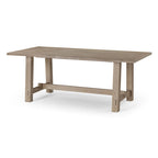 Table à manger rectangulaire en bois massif – Noir vieilli, fabriquée à la main, 199,9 cm × 100,1 cm