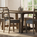 Table à manger rectangulaire en bois massif – Noir vieilli, fabriquée à la main, 199,9 cm × 100,1 cm