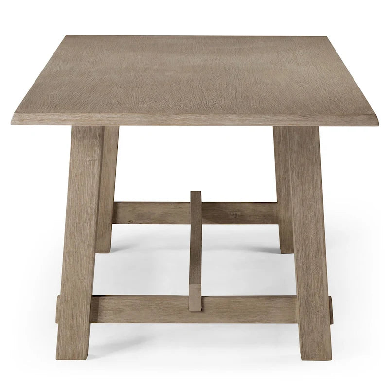 Table à manger rectangulaire en bois massif – Noir vieilli, fabriquée à la main, 199,9 cm × 100,1 cm