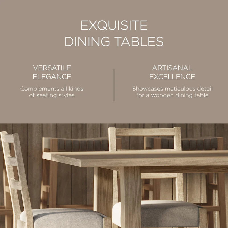 Table à manger rectangulaire en bois massif – Noir vieilli, fabriquée à la main, 199,9 cm × 100,1 cm