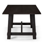 Table à manger rectangulaire en bois massif – Noir vieilli, fabriquée à la main, 199,9 cm × 100,1 cm
