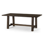 Table à manger rectangulaire en bois massif – Noir vieilli, fabriquée à la main, 199,9 cm × 100,1 cm