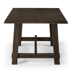 Table à manger rectangulaire en bois massif – Noir vieilli, fabriquée à la main, 199,9 cm × 100,1 cm