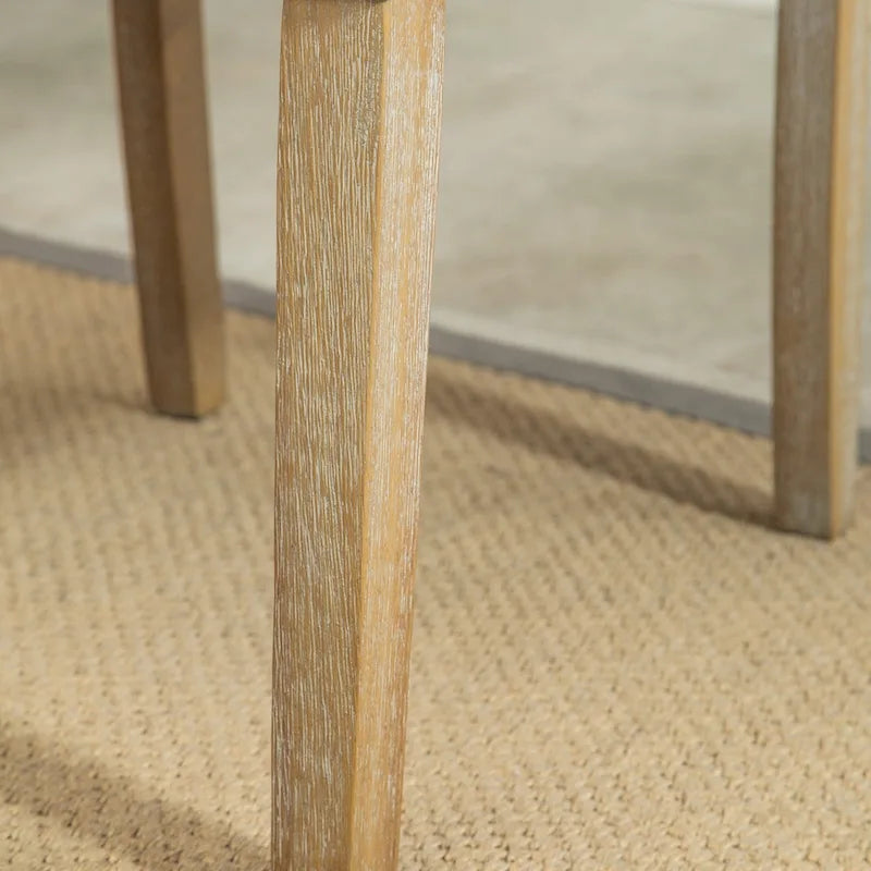 Ensemble de salle à manger 7 pièces, table à manger à pieds tournés avec 6 chaises capitonnées