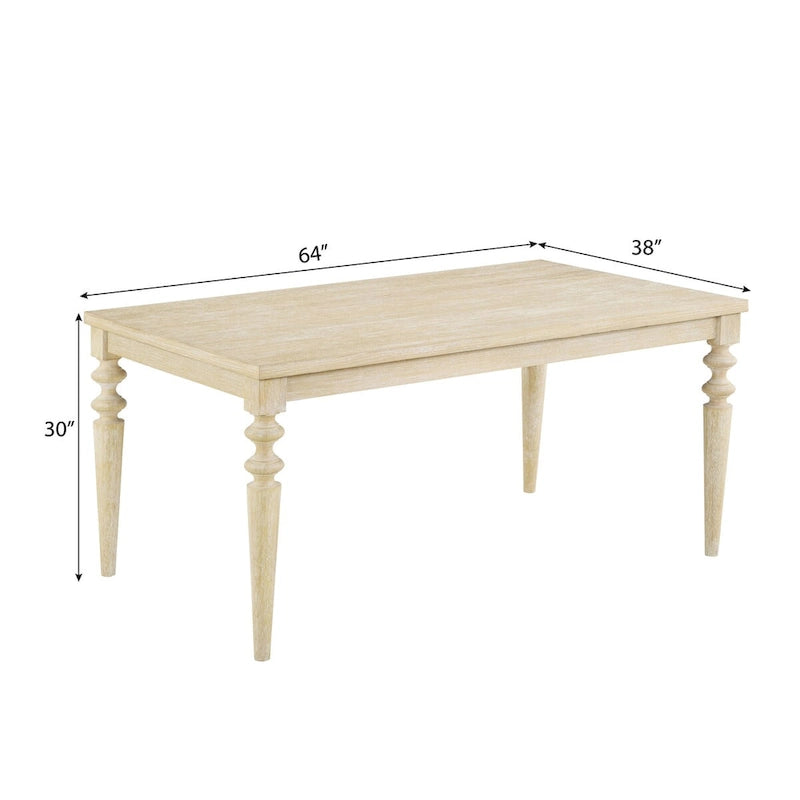 Ensemble de salle à manger 7 pièces, table à manger à pieds tournés avec 6 chaises capitonnées