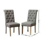 Ensemble de salle à manger 7 pièces, table à manger à pieds tournés avec 6 chaises capitonnées