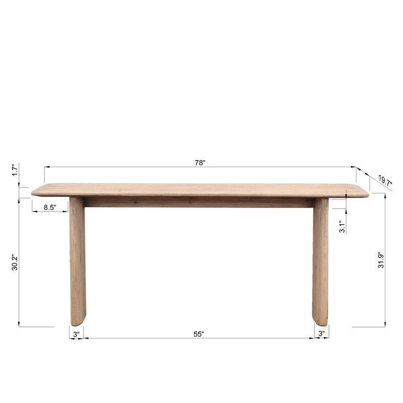 Table Console Atrani 78" – Finition Naturelle Vieillie, Entrée et Salon