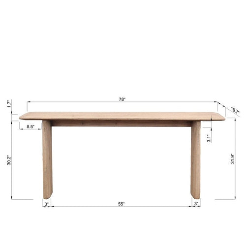 Table Console Atrani 78" – Finition Naturelle Vieillie, Entrée et Salon